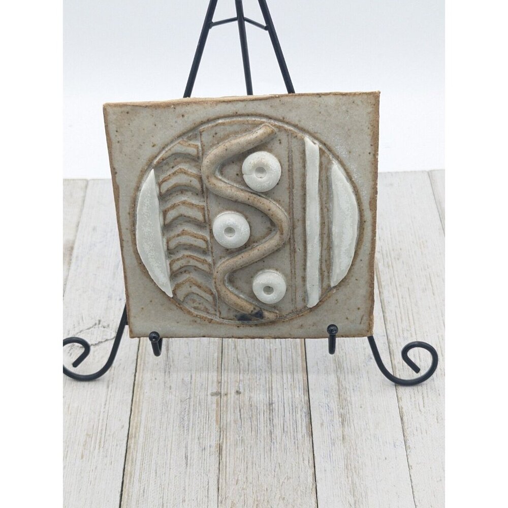 Handmade Glazed Clay ART Deco Style Decorative Tile 5 1/8"X5 1/8"